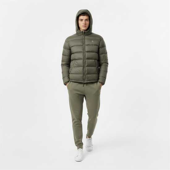 Jack Wills Men's Kershaw Water Resistant Synthetic Fill Short Puffer Jacket Хаки 