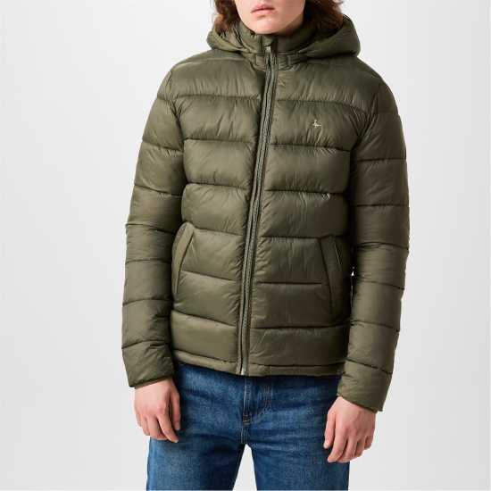 Мъжко Яке Jack Wills Kershaw Hooded Puffer Jacket Mens Тъмно кафяво 