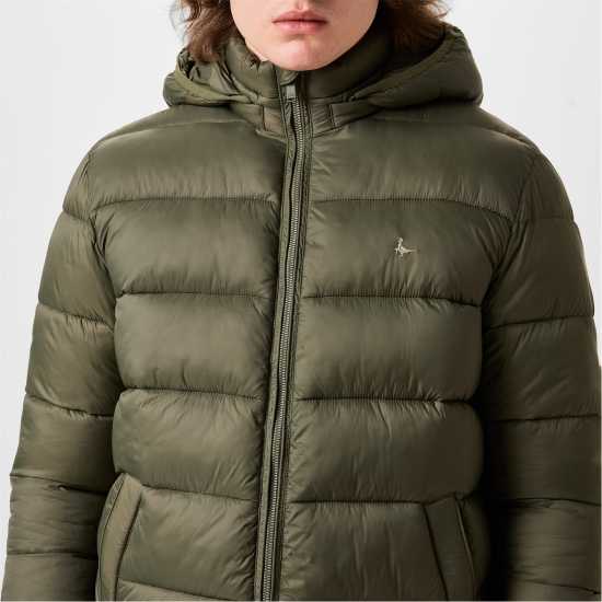 Мъжко Яке Jack Wills Kershaw Hooded Puffer Jacket Mens Тъмно кафяво 