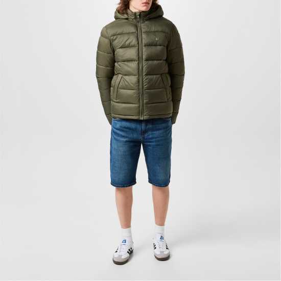 Мъжко Яке Jack Wills Kershaw Hooded Puffer Jacket Mens Тъмно кафяво 