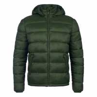 Мъжко Яке Jack Wills Kershaw Hooded Puffer Jacket Mens Зелено Комбу 