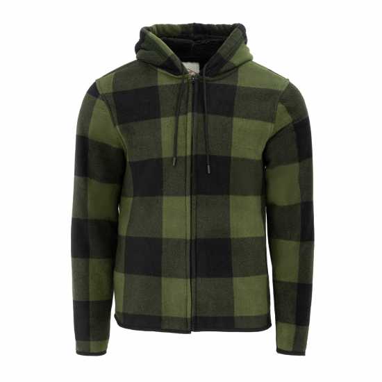 Lee Cooper Шерпа Яке Zip Mens Sherpa Jacket Зелено Мъжки якета и палта