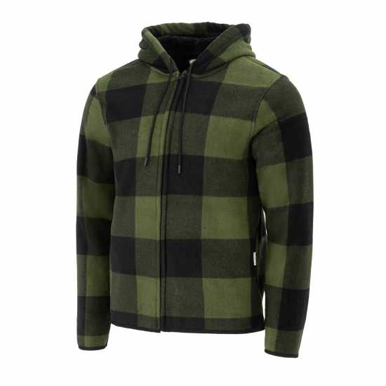 Lee Cooper Шерпа Яке Zip Mens Sherpa Jacket Зелено Мъжки якета и палта