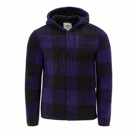 Lee Cooper Шерпа Яке Zip Mens Sherpa Jacket Лилаво Мъжки якета и палта