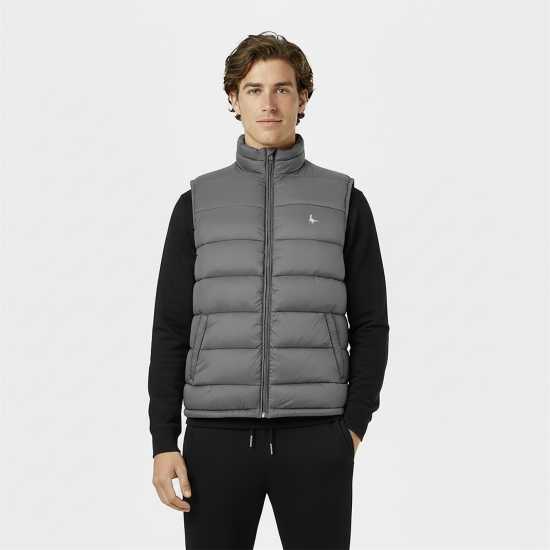 Jack Wills Men's Kershaw Lightweight Water Resistant Puffer Gilet Гранит 