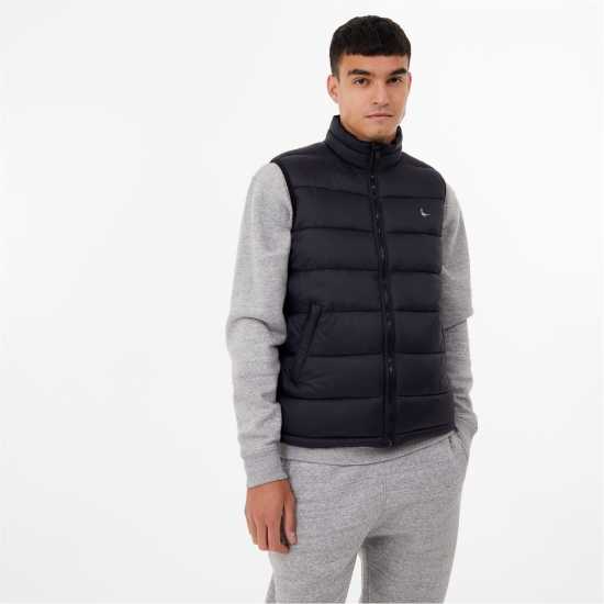 Jack Wills Kershaw Lightweight Puffer Gilet Mens Черно 