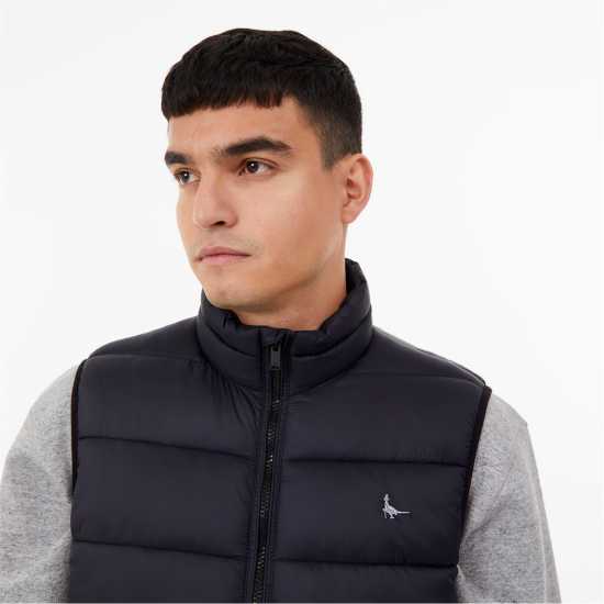 Jack Wills Kershaw Lightweight Puffer Gilet Mens Черно 