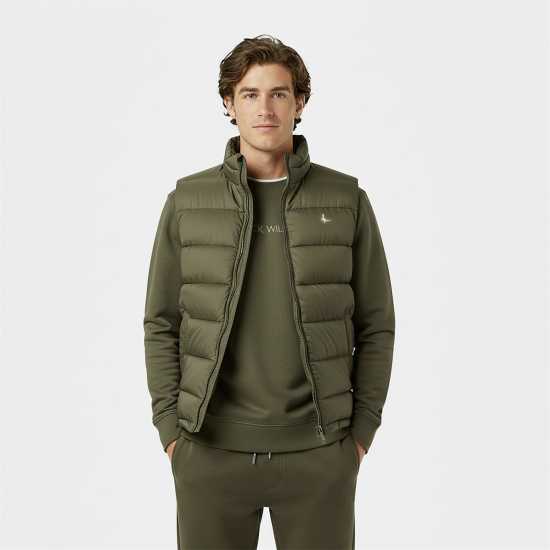 Jack Wills Men's Kershaw Lightweight Water Resistant Puffer Gilet Тъмно кафяво 