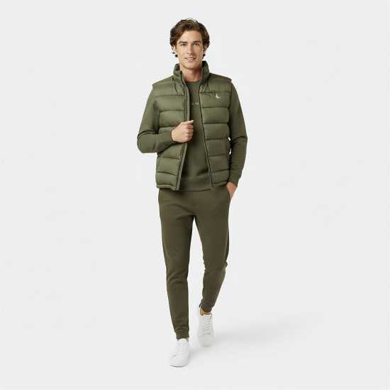 Jack Wills Men's Kershaw Lightweight Water Resistant Puffer Gilet Тъмно кафяво 