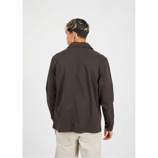 Brave Soul Mens Twill Shacket With Chest Pocket  