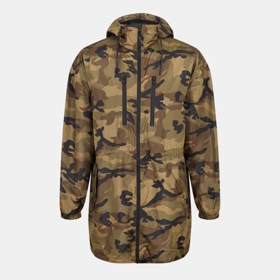 Brave Soul Camo Print Oversized Parka  