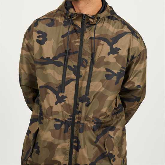 Brave Soul Camo Print Oversized Parka  