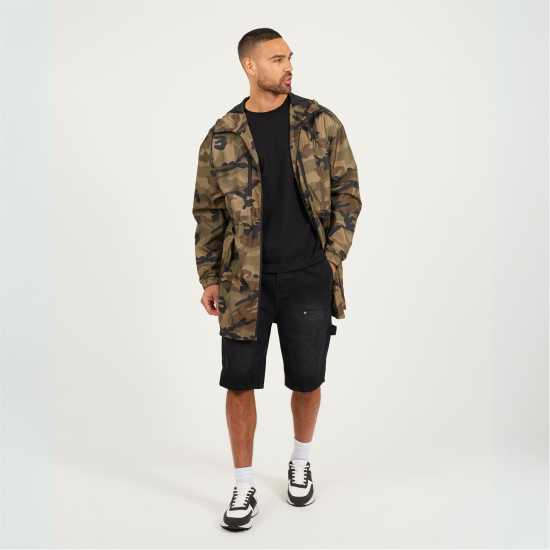 Brave Soul Camo Print Oversized Parka  