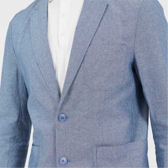 Brave Soul Two Button Blazer Синьо шамбре 