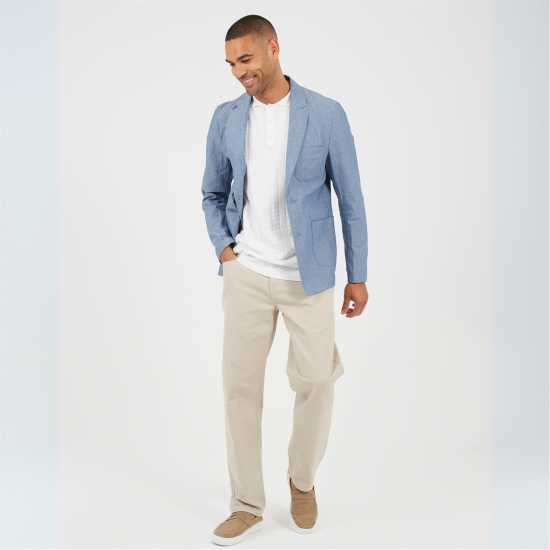 Brave Soul Two Button Blazer Синьо шамбре 