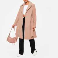 I Saw It First Faux Wool Lined Belted Formal Coat