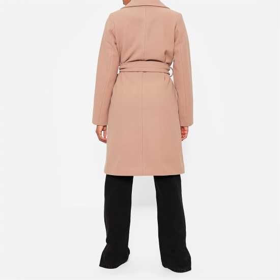 I Saw It First Faux Wool Lined Belted Formal Coat Stone Дамски грейки