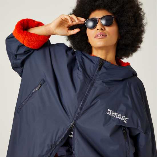 Мъжки якета и палта Regatta Waterproof Robe Adults Тъмно син/Оранжев Regatta Waterproof Robe Adults Тъмно син/Оранжев Мъжки якета и палта