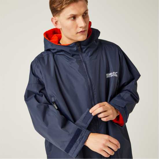 Мъжки якета и палта Regatta Waterproof Robe Adults Тъмно син/Оранжев Regatta Waterproof Robe Adults Тъмно син/Оранжев Мъжки якета и палта
