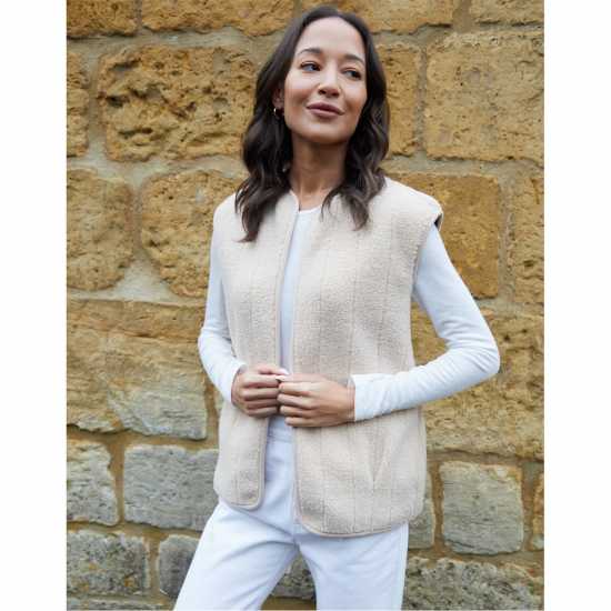 Threadbare Niya Brg Gilet Ld99 Ecru 