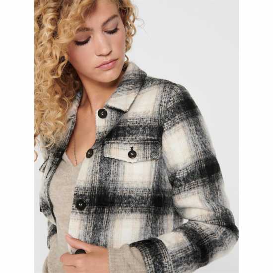Only Lou Check Shacket Черно/Пумица Дамски якета и палта