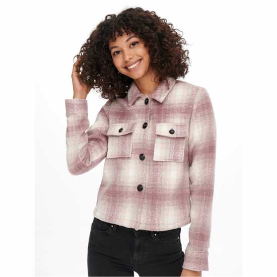 Only Lou Check Shacket Роза / Пумис Дамски якета и палта