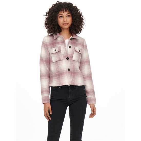 Only Lou Check Shacket Роза / Пумис Дамски якета и палта