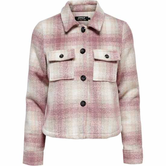 Only Lou Check Shacket Роза / Пумис Дамски якета и палта