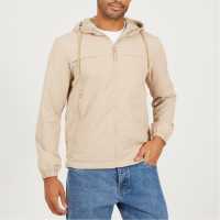 Brave Soul Mens Clasic Wind Runner Jacket In Stone  