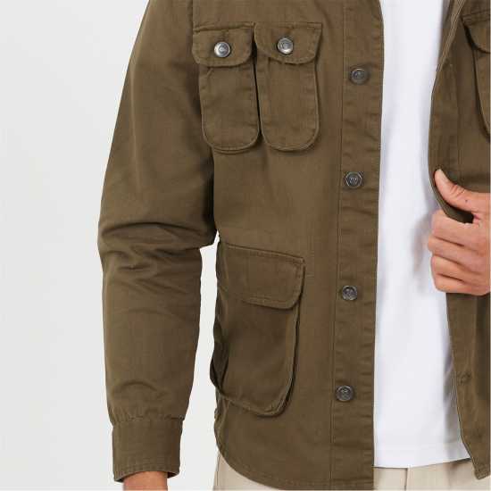 Brave Soul Яке С Джобове Multi Pocket Jacket Хаки 