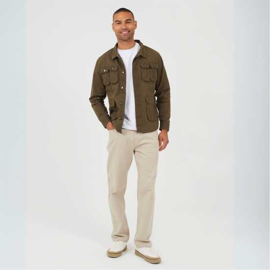 Brave Soul Яке С Джобове Multi Pocket Jacket Хаки 