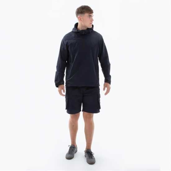 Men's Water-Resistant Adjustable Hood Rain Anorak  