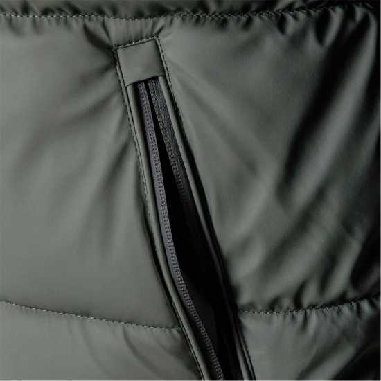 Ватирано Яке Men Padded Jacket With Hood Zip Pockets Khaki  