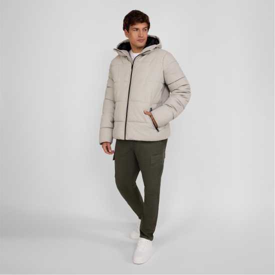 Яке От Изкуствена Кожа Men Pu Jacket With Hood And Zip Pockets Grey Яке От Изкуствена Кожа Men Pu Jacket With Hood And Zip Pockets Grey