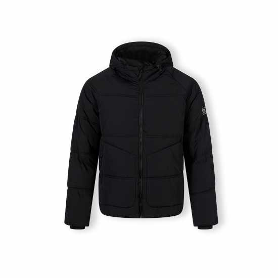 Ватирано Яке Boys Quilted Jacket With Hood And Zip Pockets Black  