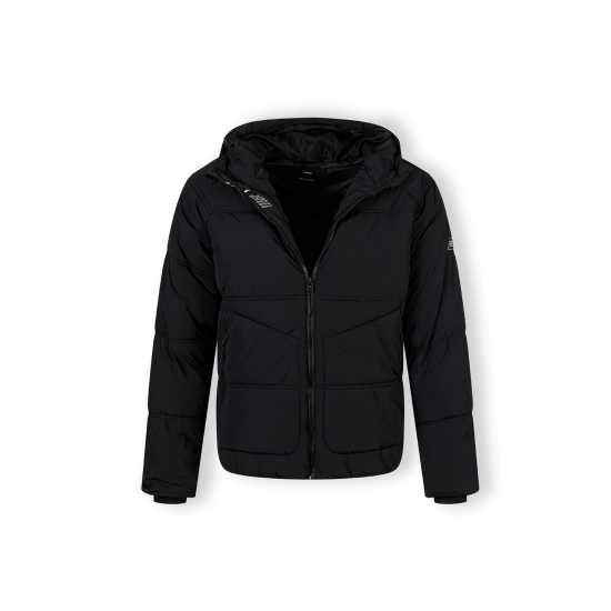 Ватирано Яке Boys Quilted Jacket With Hood And Zip Pockets Black  