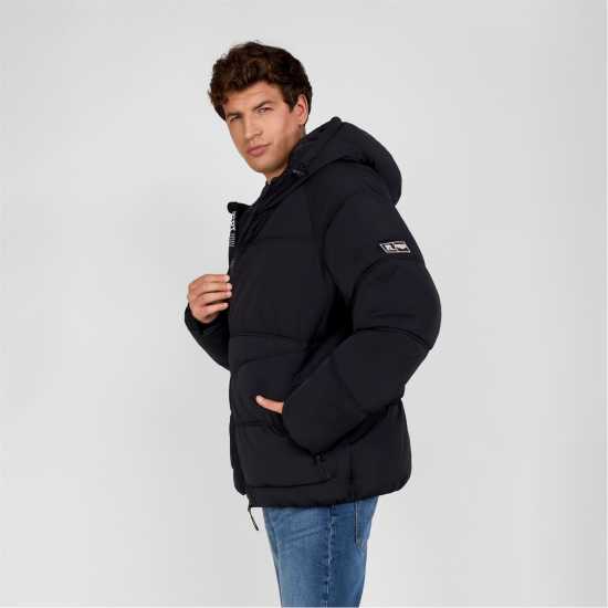 Ватирано Яке Boys Quilted Jacket With Hood And Zip Pockets Black  