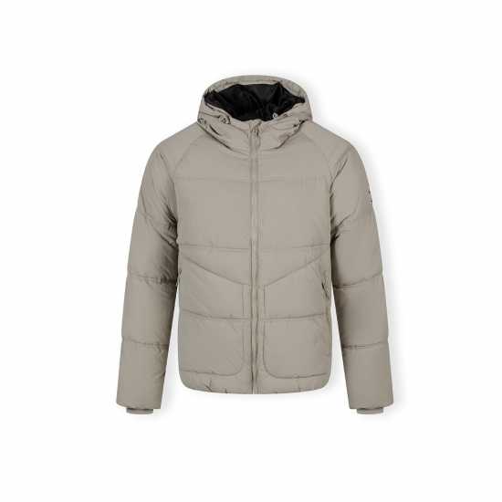 Ватирано Яке Boys Quilted Jacket Hood Zip Pockets Grey  