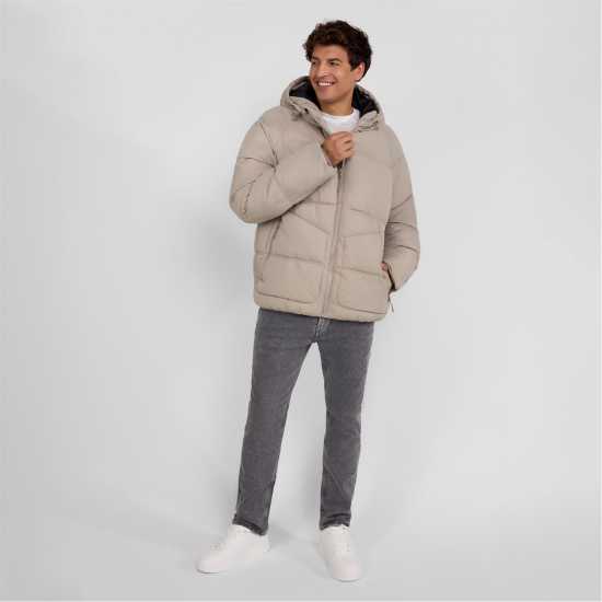 Ватирано Яке Boys Quilted Jacket Hood Zip Pockets Grey  