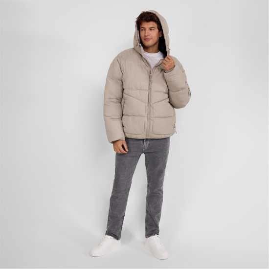 Ватирано Яке Boys Quilted Jacket Hood Zip Pockets Grey  