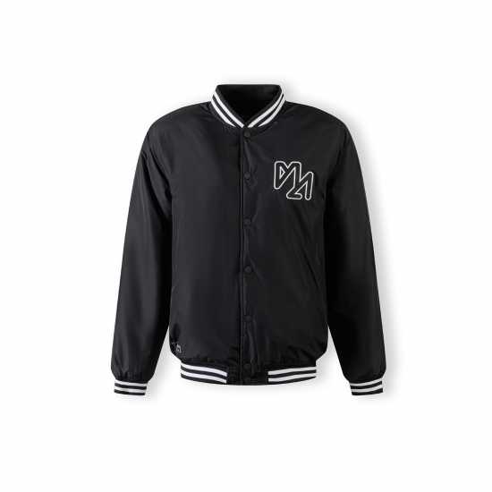 Men Baseball Style Jacket Detachable Hood Black  