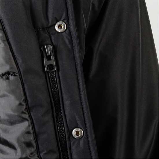 Men Baseball Style Jacket Detachable Hood Black  