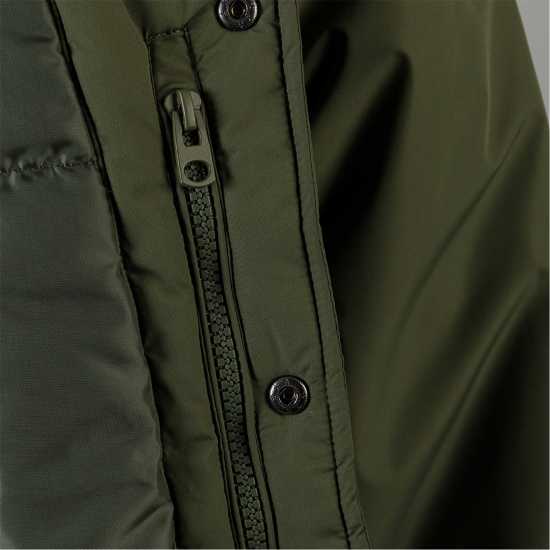 Men Baseball Style Jacket Detachable Hood Khaki  