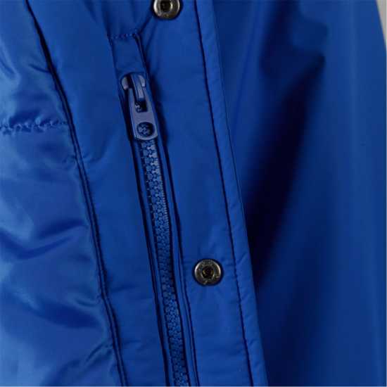 Men Baseball Style Jacket Detachable Hood Cobalt Blue  