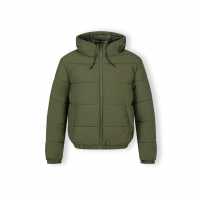 Men Ripstop Jacket High Collar Adjustable Hood Khaki  