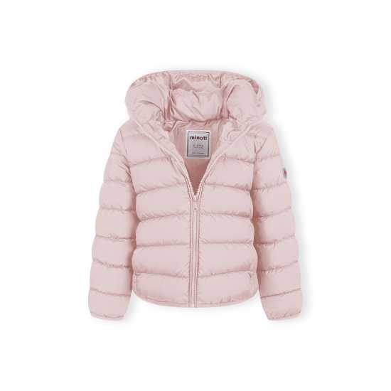Ватирано Яке Minoti Girls Quilted Jacket With Zip Removable Hood Pink  