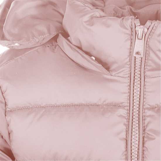 Ватирано Яке Minoti Girls Quilted Jacket With Zip Removable Hood Pink  