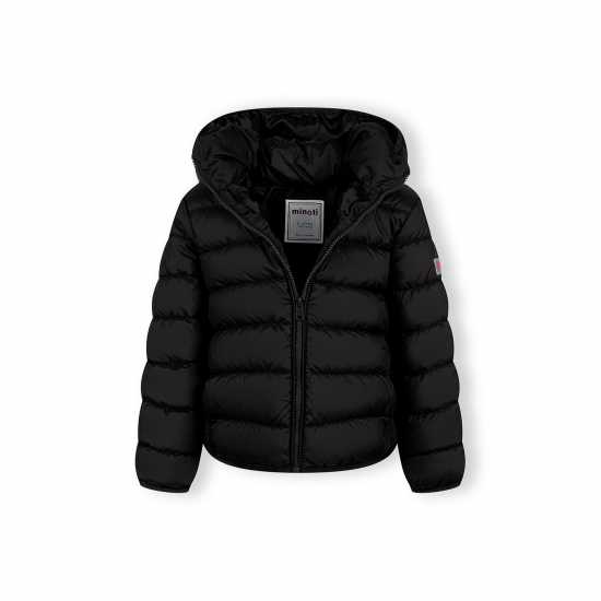 Ватирано Яке Girls Quilted Jacket Detachable Hood Zip Black Ватирано Яке Girls Quilted Jacket Detachable Hood Zip Black