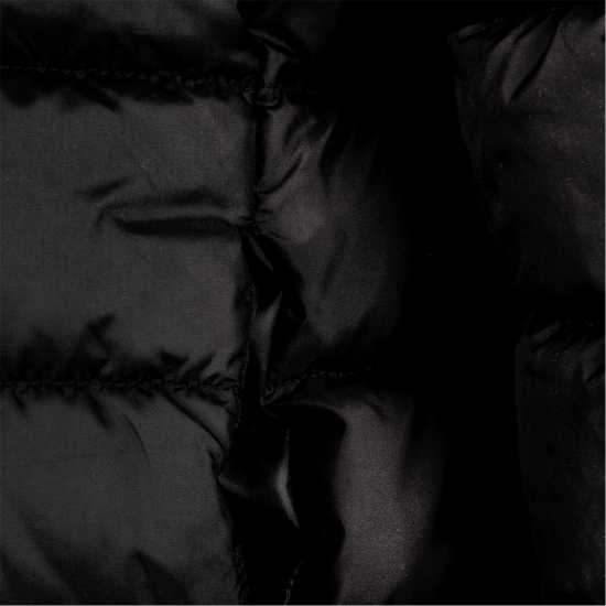 Ватирано Яке Girls Quilted Jacket Detachable Hood Zip Black Ватирано Яке Girls Quilted Jacket Detachable Hood Zip Black