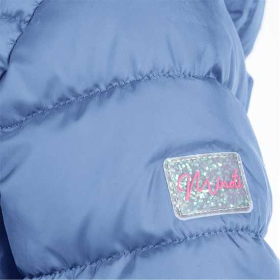Ватирано Яке Minoti Girls Quilted Jacket With Detachable Hood Blue  